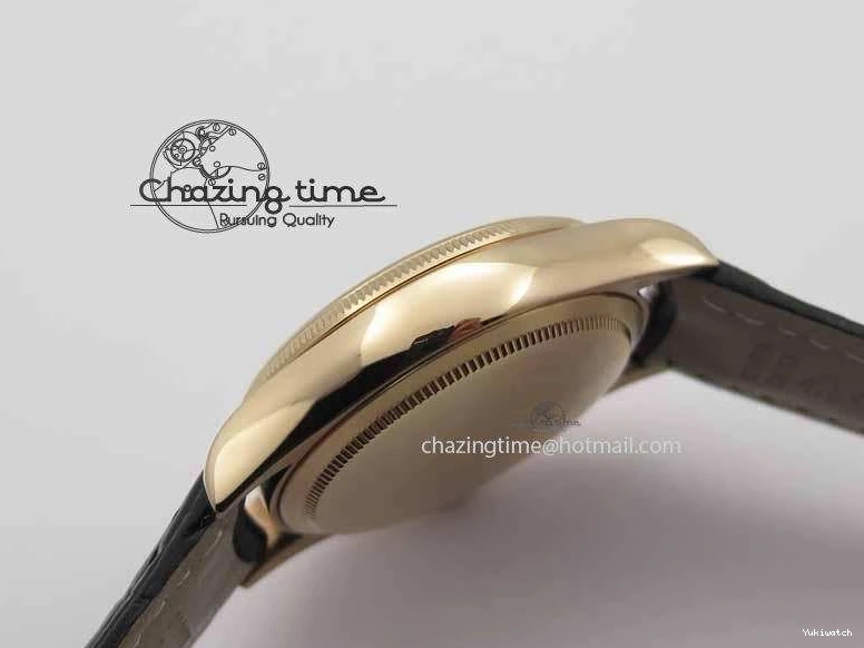 Black RG A3165 Dial Leather Date On Stick Best Edition Strap VF Cellini Markers Black 0708